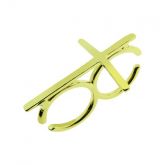 ANEL DUPLO CRUCIFIXO DOURADO