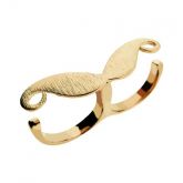 ANEL DUPLO BIGODE OURO ROSA